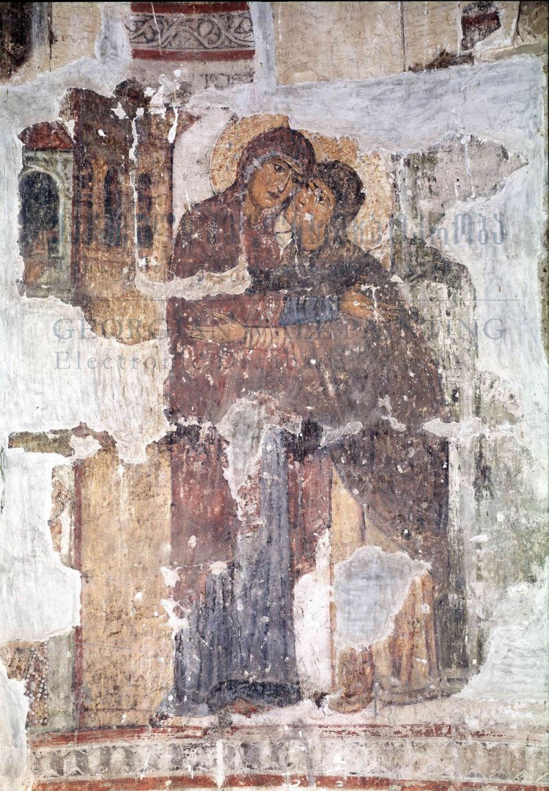 South apse, east wall, scene of the Meeting of Mary and Elizabeth