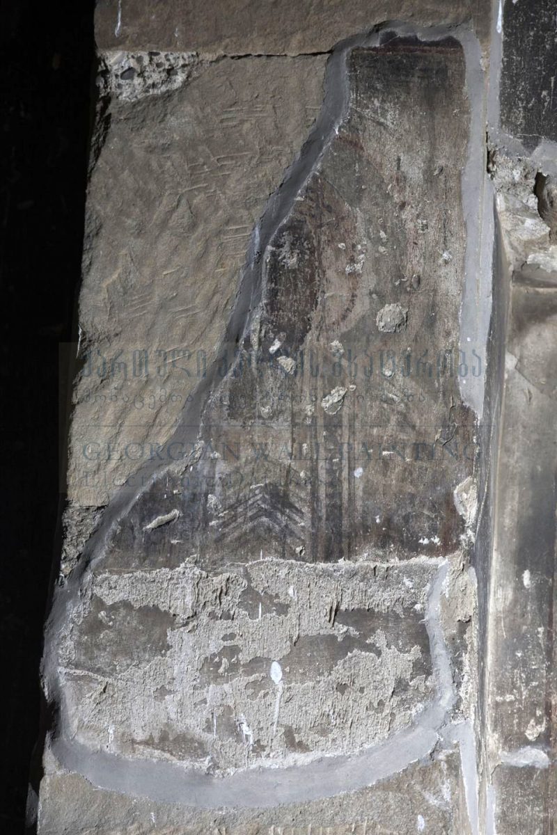 West Arm, South Pilaster, Figure of Warrior Saint, Detail